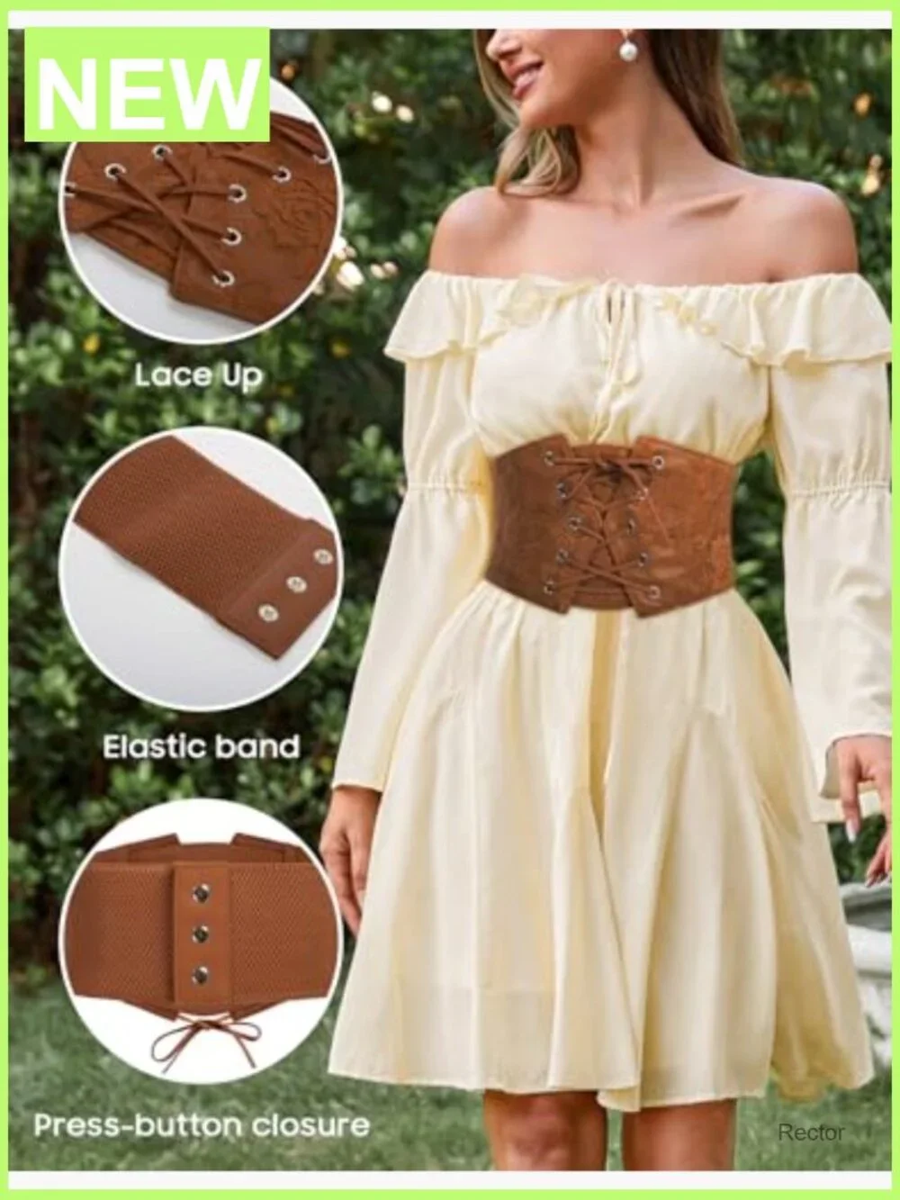 Wide Waist Corset Belt Lace Up Front